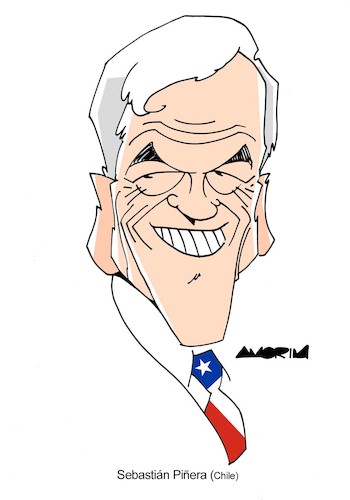 Cartoon: Sebastian Pinera (medium) by Amorim tagged sebastian,pinera,chile