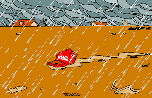 Cartoon: Texas floods (medium) by Amorim tagged texas,trump,maga,texas,trump,maga