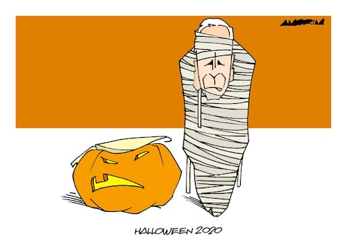 Cartoon: US Election (medium) by Amorim tagged trump,biden,halloween