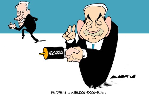 Cartoon: US Elections 2024 (medium) by Amorim tagged israel,usa,gaza,biden,netanyahu,israel,usa,gaza,biden,netanyahu