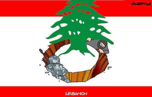 Cartoon: Walking in circles (medium) by Amorim tagged israel,lebanon,hezbollah,israel,lebanon,hezbollah