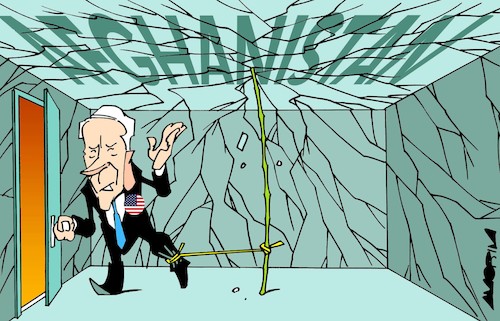 Cartoon: Walls (medium) by Amorim tagged jor,biden,usa,afghanistan