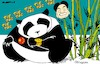 Cartoon: Pandas (small) by Amorim tagged taiwan,china,bamboo