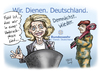 Cartoon: Einsatzbereitschaft (small) by thomasvelte tagged politik,bundeswehr,von,der,leyen,einsatzbereitschaft,eingeschränkt,wir,dienen,deutschland,umbruchphase