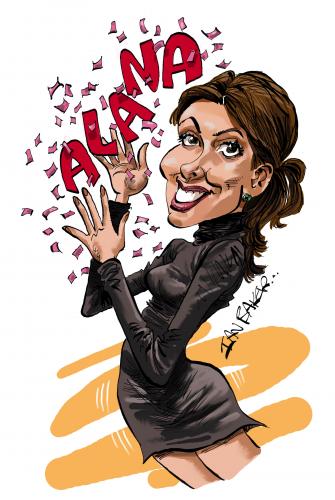 Cartoon: Alana Moehlmann (medium) by Ian Baker tagged magic,magician,lady,alana,moehlmann