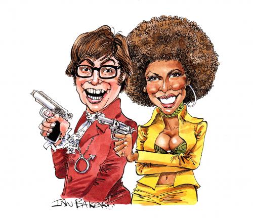 Cartoon: Austin Powers (medium) by Ian Baker tagged austin,powers,beyonce,mike,myers,film