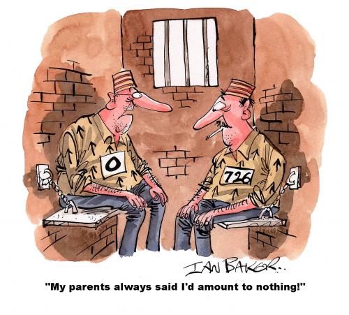 Cartoon: Australian magazine gag (medium) by Ian Baker tagged prison,failure,parents,inmates