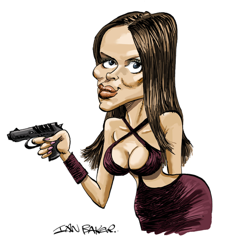 Cartoon: Barbara Bach (medium) by Ian Baker tagged barbara,bach,spy,who,loved,me,james,bond,007,seventies,russian,caricature,anya,amasova,gun,roger,moore