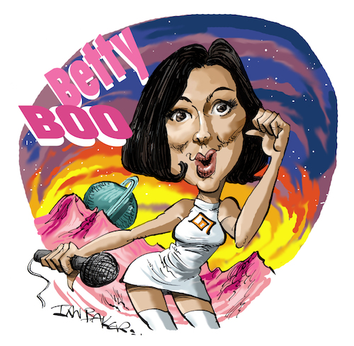 Cartoon: Betty Boo (medium) by Ian Baker tagged betty,boo,singer,nineties,alison,clarkson,beat,masters,rap,60s,bob,haircut,song,writer,girl,ian,baker,cartoon,caricature