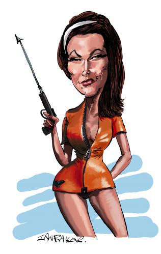 Cartoon: Claudine Auger (medium) by Ian Baker tagged domino,thunderball,claudine,auger,james,bond,007