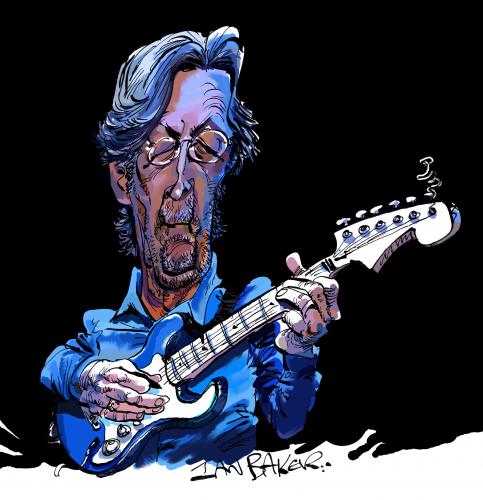 Cartoon: Eric Clapton (medium) by Ian Baker tagged eric,clapton,rock,star,music,gig,concert,live,guitar