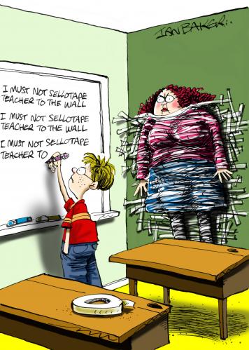 Cartoon: Greeting Card (medium) by Ian Baker tagged teacher,lines,school