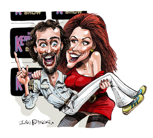 Cartoon: Kenny Everett (medium) by Ian Baker tagged kenny,everett,video,show,cleo,rocos,barry,cryer,bbc,itv,70s,80s,comedy,celebrity,caricature,cartoon,ian,baker,sid,snot