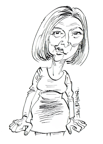Cartoon: Liz Truss (medium) by Ian Baker tagged liz,truss,prime,minister,uk,england,tory,conservatives,parliament,ian,baker,cartoon,caricature,parody,satire,resigned