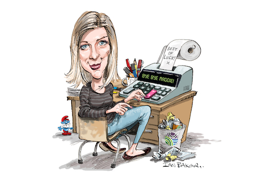 Cartoon: Madeleine Frost (medium) by Ian Baker tagged madeleine,frost,maddy,chesterfield,river,stewardship,company,ian,baker,cartoon,cartoonist,caricature,illustration,parody,satire