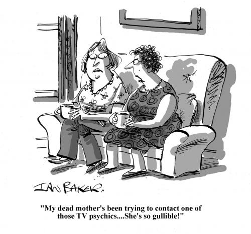 Cartoon: Magazine Gag (medium) by Ian Baker tagged paranormal,psychic,dead,occult