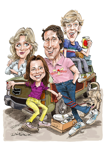 Cartoon: National Lampoons Vacation (medium) by Ian Baker tagged national,lampoon,vacation,griswold,clarke,ellen,rusty,audrey,family,truckster,walley,world,marty,moose,holiday,comedy,film,chevy,chase,dana,barron,beverly,dangelo,dog,pet,car,ian,baker,cartoon,caricature,illustration,spoof,parody,satire,anthony,michael,hall