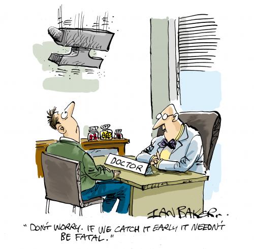 Cartoon: Readers Digest Cartoon (medium) by Ian Baker tagged medical,doctor,anvil