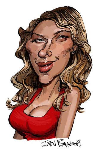 Cartoon: Scarlett Johansson (medium) by Ian Baker tagged scarlett,johansson,caricature,film,star,actress,celebrity,actor