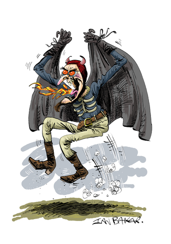 Cartoon: Spring Heeled Jack (medium) by Ian Baker tagged spring,heeled,jack,evil,monster,myth,victorian,england,scary,horror,terror