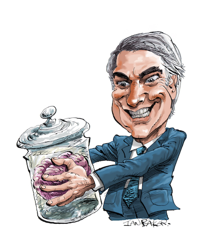 Cartoon: Steve Martin (medium) by Ian Baker tagged steve,martin,the,man,with,two,brains,1983,david,warner,comedy,parody,spoof,carl,reiner,jar,horror,kathleen,turner,surgeon,farce,ian,baker,cartoonist,cartoon,caricature,dr,michael,hfuhruhurr,silly
