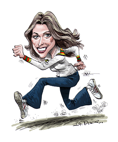 Cartoon: The Bionic Woman (medium) by Ian Baker tagged bionic,woman,six,million,dollar,man,seventies,tv,caricature,adventure,lindsay,wagner,action,sexy,70s,lee,majors