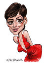 Cartoon: Anne Hathaway (small) by Ian Baker tagged anne,hathaway,ian,baker,caricature,cartoon,actress,celebrity,film,television,les,miserables,selina,kyle,catwoman