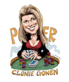 Cartoon: Clonie Gowen (small) by Ian Baker tagged clonie,gowen,american,usa,america,beauty,pretty,blonde,dallas,texas,poker,game,cards,betting,casino,las,vegas,full,tilt,tv,sexy,ian,baker,cartoonist,cartoon,caricature,spoof,parody,satire,illustration,artwork,drawing