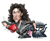 Cartoon: Ellen Ripley (small) by Ian Baker tagged ellen,ripley,ian,baker,sigourney,weaver,alien,space,sci,fi,horror,cartoon,caricature,ridley,scott,70s,fight,boxing,glove