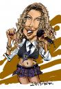 Cartoon: Fergie (small) by Ian Baker tagged fergie,ferguson,hip,hop,singer,rap,rock,music,black,eyed,peas