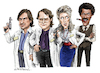 Cartoon: Garth Marenghis Darkplace (small) by Ian Baker tagged garth,marenghis,darkplace,matt,berry,richard,ayoade,alice,lowe,matthew,holness,comedy,tv,ian,baker,caricature,cartoon,scary,sitcom,channel,horror,spooky,hospital,footlights