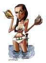 Cartoon: Honey Ryder (small) by Ian Baker tagged honey,ryder,ursula,andress,dr,no,james,bond,007,spy,sixties,bikini,shell,caricature,sea,beach,girl