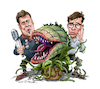 Cartoon: Little Shop of Horrors (small) by Ian Baker tagged little,shop,of,horrors,audrey,plant,movie,film,comedy,rick,moranis,john,candy,steve,martin,ian,baker,cartoon,caricature,parody,gag,spoof,monster,feed,me,musical,stage,play