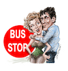 Cartoon: Marilyn Monroe (small) by Ian Baker tagged marilyn,monroe,don,murray,bus,stop,1950s,love,romance,drama,comedy,movie,film,hollywood,ian,baker,cartoon,caricature,spoof,parody,sexy,humour,humor,illustration,legend,vintage
