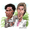 Cartoon: Miami Vice (small) by Ian Baker tagged miami vice caricature don johnson philip michael thomas eighties 80s mann