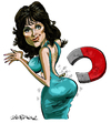 Cartoon: Miss Caruso (small) by Ian Baker tagged 007,james,bond,miss,caruso,live,and,let,die,film,madeline,smith,spies,seventies,caricature,dress,magnet,girl