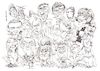 Cartoon: Mugshots (small) by Ian Baker tagged faces,cartoons,cartoon,illustration,caricature,random,ugly,pretty,beautiful,weird,ian,baker,parody,satire,mugshot,collection