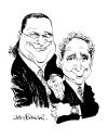 Cartoon: Penn and Teller (small) by Ian Baker tagged pen teller magic caricature