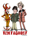 Cartoon: Rentaghost (small) by Ian Baker tagged halloween spooky spooks ghosts rentaghost kids children tv series seventies retro nostalgia fred mumford hubert davenport michael staniforth timothy claypole jester anthony jackson darbyshire ian baker caricature cartoon