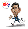 Cartoon: Rishi Sunak chasing the dream! (small) by Ian Baker tagged rishi,sunak,prime,minister,mp,conservatives,politics,parliament,tory,sky,tv,rich,money,ian,baker,cartoon,caricature,satire,spoof,parody,illustration,indian,running