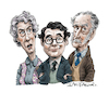 Cartoon: Sorry (small) by Ian Baker tagged barbara,lott,sorry,comedy,tv,sitcom,ian,baker,cartoon,caricature,ronnie,corbett,timothy,lumsden,librarian,british,eighties,william,moore