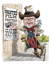 Cartoon: Stephen Moore (small) by Ian Baker tagged steve,stephen,moore,ian,baker,cartoon,caricature,illustration,cowboy,wild,west,film,movie,posters,birthday,gift,karaoke,boots,guns,hat,60th