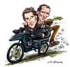 Cartoon: Street Hawk (small) by Ian Baker tagged street,hawk,jesse,mach,norman,tuttle,rex,smith,joe,regalbuto,motorbike,bike,action,tv,caricature