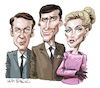 Cartoon: The Champions (small) by Ian Baker tagged the,champions,stuart,damon,ian,baker,caricature,cartoon,celebrity,actors,alexandra,bastedo,richard,barret,william,gaunt,60s,1960s,itc,spy,tv,series,geneva,craig,stirling,sharon,mccready