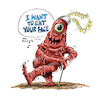 Cartoon: The Creature Wasnt Nice (small) by Ian Baker tagged bruce,kimmel,cindy,williams,leslie,nielsen,gerrit,graham,patrick,macnee,ian,baker,cartoon,caricature,spaceship,naked,space,the,creature,wasnt,nice,vertigo,alien,monster,sci,fi,horror,comedy,spoof,sing,dance,musical