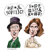 Cartoon: Wicked Little Letters (small) by Ian Baker tagged wicked,little,letters,film,movie,comedy,drama,olivia,colman,jessie,buckley,rose,gooding,edith,swan,timothy,spall,swearing,profanities,ian,baker,cartoon,caricature,parody,spoof,satire,homage,famous,celebrity