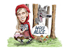 Cartoon: Wolf Alice (small) by Ian Baker tagged wolf,alice,band,group,music,ellie,rowsell,guitar,singer,fairy,tale,woods,forest,ian,baker,cartoon,caricature,spoof,parody,gag,trees,animals,oddie