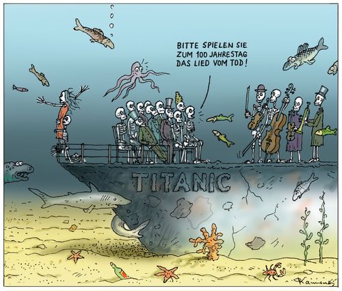 100 Jahre Titanic By marian kamensky | Philosophy Cartoon | TOONPOOL