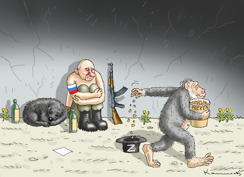 Cartoon: AFFENPOCKEN IN RUSSLAND (medium) by marian kamensky tagged affenpocken,in,russland,affenpocken,in,russland