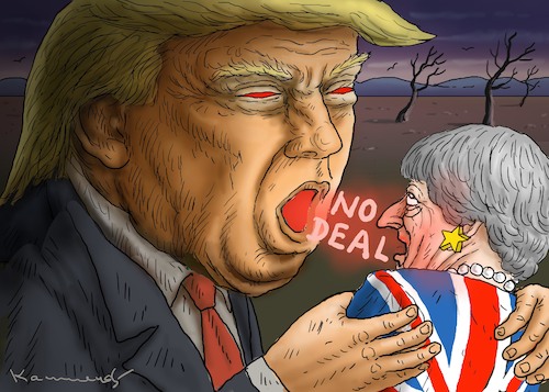 Cartoon: AGGRESSIVER TRUMP (medium) by marian kamensky tagged theresa,may,putin,sergei,skripal,novichok,russia,kgb,poison,attack,england,agents,brexit,iss,raumfahrt,theresa,may,putin,sergei,skripal,novichok,russia,kgb,poison,attack,england,agents,brexit,iss,raumfahrt